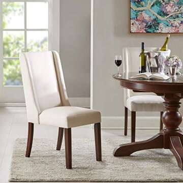 Madison Park Wing Dining Chair Set of 2 - Elegant Cream Style