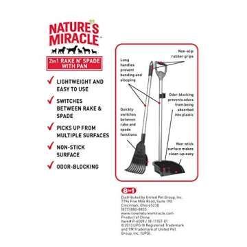 Nature's Miracle 2-in-1 Rake N’ Spade With Pan, Scoop, For Pet Cleanup