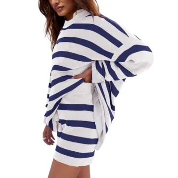 LAMISSCHE Womens Oversized Striped Lounge Sets