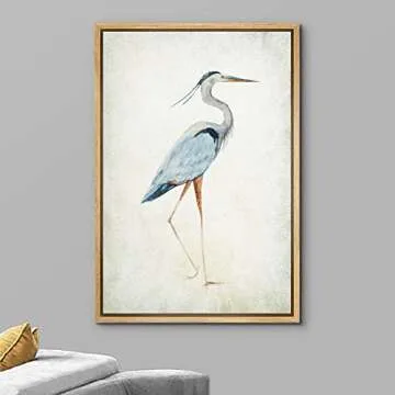 Stylish Heron Bird Wall Art Canvas Ready to Hang