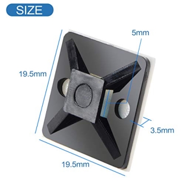 XHF Self Adhesive Cable Zip Tie Mounts for Easy Organizing