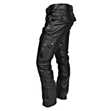 Men's Faux Leather Pants - Steampunk Goth Trousers with Slim Fit and Pockets
