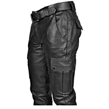 Men's Faux Leather Pants - Steampunk Goth Trousers with Slim Fit and Pockets