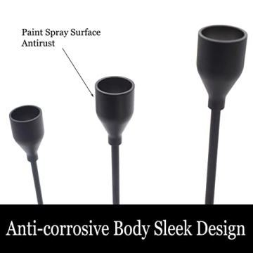 Stunning Matte Black Candlestick Holders - Denique 6 PCS Set