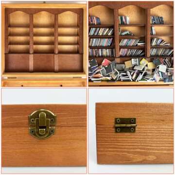 WAIZHIUA Anxiety Bookshelf with 300 Mini Books Decor