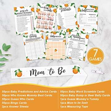 Sinasasspel Baby Shower Games for 50 Guests Set