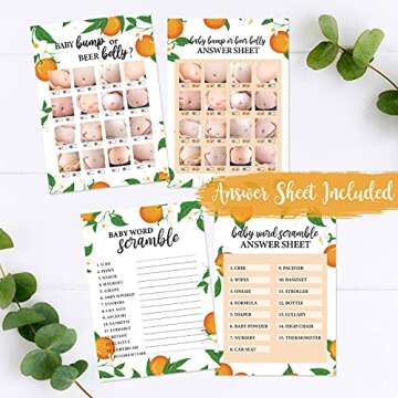 Sinasasspel Baby Shower Games for 50 Guests Set