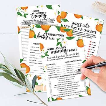 Sinasasspel Baby Shower Games for 50 Guests Set