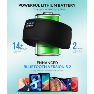 MUSICOZY Sleep Headphones with Bluetooth 5.2 Technology