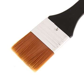 ARRIVEOK 7Pcs Flat Head Paint Brush,Art Paintbrush Sets,Long Handle Cleaning Brushes for Applying Gouache Acrylic Painting,Oil Paint,Watercolor,Wood,Wall,Furniture-Brush Cleaner,Assorted Sizes