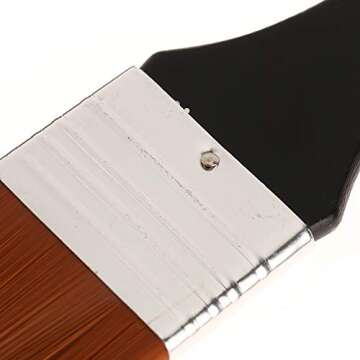 ARRIVEOK 7Pcs Flat Head Paint Brush,Art Paintbrush Sets,Long Handle Cleaning Brushes for Applying Gouache Acrylic Painting,Oil Paint,Watercolor,Wood,Wall,Furniture-Brush Cleaner,Assorted Sizes