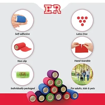 Ever Ready Self-Adhesive Bandage Rolls - 12 Count Rainbow