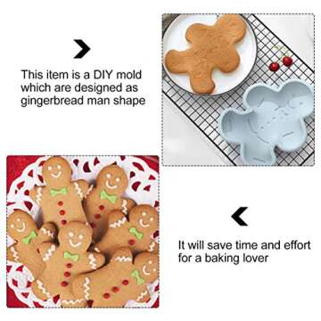 DOITOOL Silicone Cake Molds 2pcs Christmas Gingerbread Man Molds Christmas Silicone Mold Candy Molds...