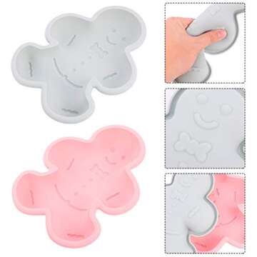DOITOOL Silicone Cake Molds 2pcs Christmas Gingerbread Man Molds Christmas Silicone Mold Candy Molds Trays for Christmas Baking Gingerbread Cake Muffin Cookie Making Chocolates Silcone Molds