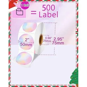 WONLABEL 2 inch Round Thermal Label, Multipurpose Circle Thermal Sticker Labels for Business and Hom...