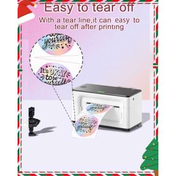 WONLABEL 2 inch Round Thermal Label, Multipurpose Circle Thermal Sticker Labels for Business and Home, Direct Thermal Printer Label for DIY Logo Design, Thanks Card, 500 Labels/1 Roll, Diffuse Purple