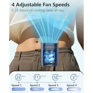 Waist Clip-on Fan - Lightweight Rechargeable Personal Cooling Device