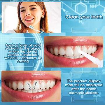 4 Pieces Tooth Gem, Tooth Shine Jewelry Rhinestones, DIY Fashionable Tooth Ornaments Artificial Crystal Tooth Decor for Reflective Teeth Ornament(White)