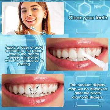 4 Pieces Tooth Gem, Tooth Shine Jewelry Rhinestones, DIY Fashionable Tooth Ornaments Artificial Crystal Tooth Decor for Reflective Teeth Ornament(White)