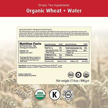 Monograno Felicetti Kamut Spaghetti Pasta Italian Organic Non-GMO 17.6oz (500g) 2 Pack