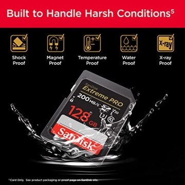 SanDisk 128GB Extreme PRO SDXC UHS-I Memory Card - Fast Performance