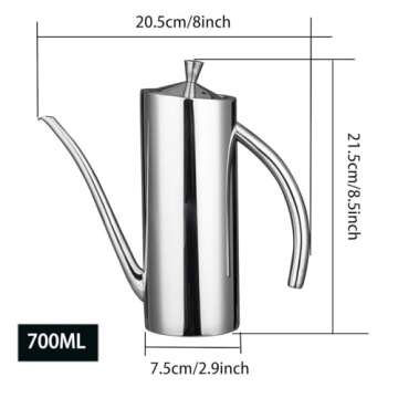 IMEEA Olive Oil Dispenser SUS304 Stainless Steel Cooking Kitchen No Drip Oil Can Vinegar Container, ...