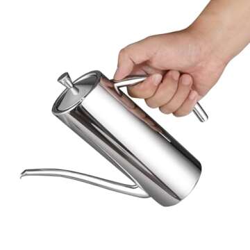 IMEEA Olive Oil Dispenser SUS304 Stainless Steel Cooking Kitchen No Drip Oil Can Vinegar Container, 24oz/700ml