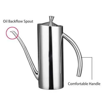 IMEEA Olive Oil Dispenser SUS304 Stainless Steel Cooking Kitchen No Drip Oil Can Vinegar Container, 24oz/700ml