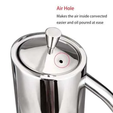 IMEEA Olive Oil Dispenser SUS304 Stainless Steel Cooking Kitchen No Drip Oil Can Vinegar Container, 24oz/700ml