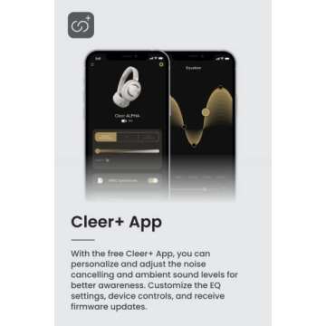 Cleer Alpha Noise Cancelling Bluetooth Headphones, 40mm Ironless Driver, Deep Bass Customize EQs, 35Hr Play, Dual-Mic, Clear Calls, Comfort Fit, Bluetooth 5.1, Hi-Res Wireless Headphone, Midnight Blue