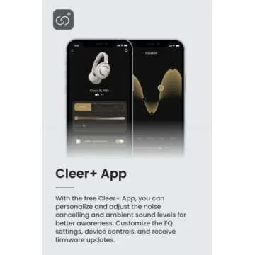 Cleer Alpha Noise Cancelling Bluetooth Headphones, 40mm Ironless Driver, Deep Bass Customize EQs, 35Hr Play, Dual-Mic, Clear Calls, Comfort Fit, Bluetooth 5.1, Hi-Res Wireless Headphone, Midnight Blue