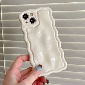FABSPARK Case for iPhone 14 Pro Max,Cute 3D Solid Color Meteorite Bubble Water Ripple Curly Wavy Fra...