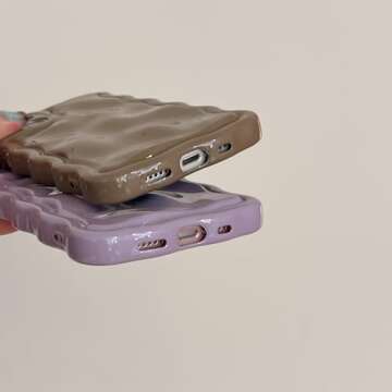 FABSPARK Case for iPhone 14 Pro Max,Cute 3D Solid Color Meteorite Bubble Water Ripple Curly Wavy Frame Case,Soft TPU Shockproof for iPhone 14 Pro Max 6.7 Inch,Cream White