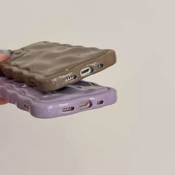 FABSPARK Case for iPhone 14 Pro Max,Cute 3D Solid Color Meteorite Bubble Water Ripple Curly Wavy Frame Case,Soft TPU Shockproof for iPhone 14 Pro Max 6.7 Inch,Cream White