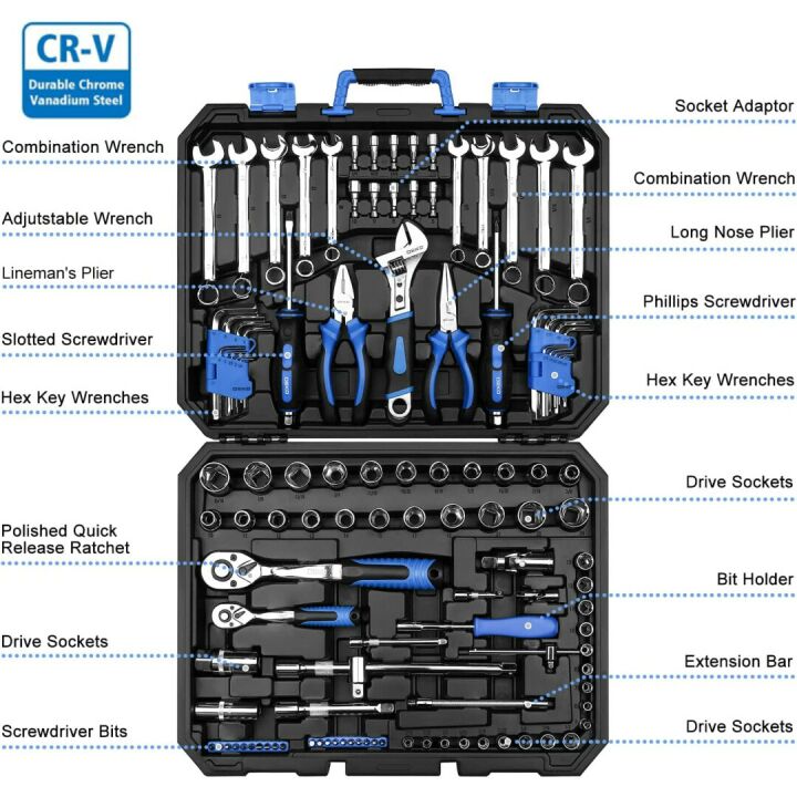 DEKOPRO 118 Piece Professional Tool Kit