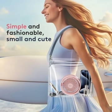 BURLAN Cordless Desk Fan - Quiet, Portable, LED Light