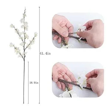 LESING Cherry Blossom Flowers 4pcs for Home Decor