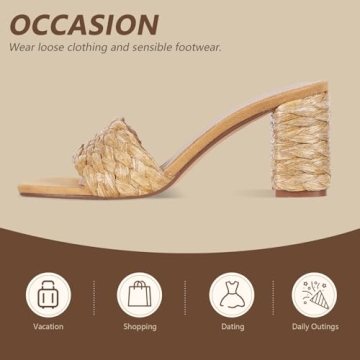 Shop Lyrisiphy Rattan Braided Heeled Sandals for Summer Style