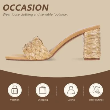 Shop Lyrisiphy Rattan Braided Heeled Sandals for Summer Style