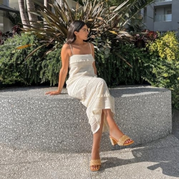 Shop Lyrisiphy Rattan Braided Heeled Sandals for Summer Style