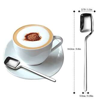 IQCWOOD Demitasse Spoons, Espresso Spoons, 5.6 Inches 18/10 Stainless Steel Mini Spoons Tea Spoons S...
