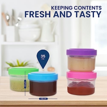 Leakproof BPA-Free Condiment Containers 4-Pack Screw Lids