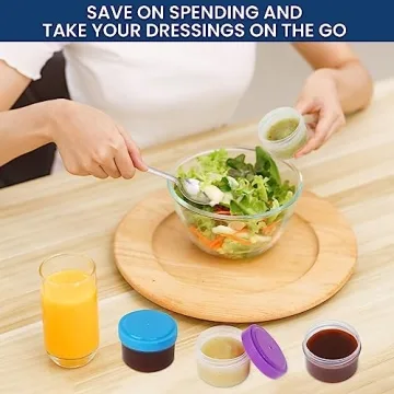 Leakproof BPA-Free Condiment Containers 4-Pack Screw Lids