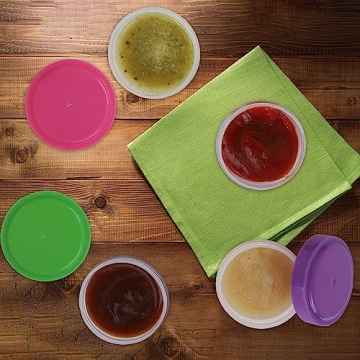 Leakproof BPA-Free Condiment Containers 4-Pack Screw Lids