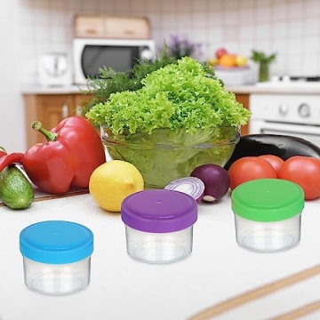 Leakproof BPA-Free Condiment Containers 4-Pack Screw Lids