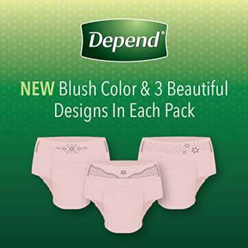 Depend FIT-FLEX Incontinence Underwear for Women, Maximum Absorbency, L, Tan (Packaging may vary)
