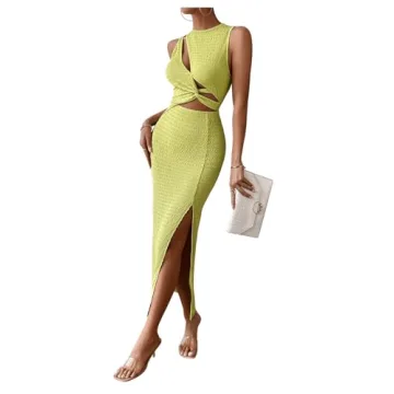 Stylish SOLY HUX Cut Out Twist Front Dress for Women