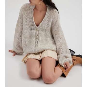 Chic Women’s Lightweight Fall Cardigan V Neck Sweater