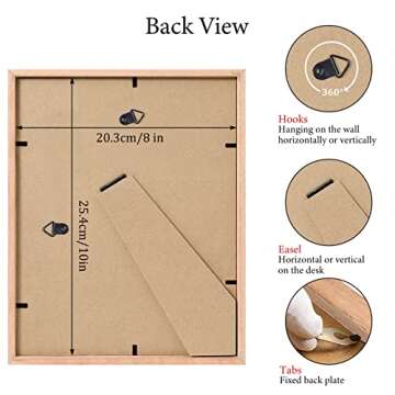 ATOBART Oak Wood Picture Frames Set of 2, 8x10