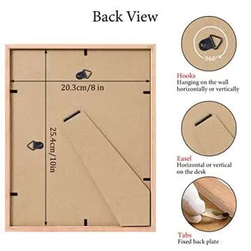ATOBART Oak Wood Picture Frames Set of 2, 8x10